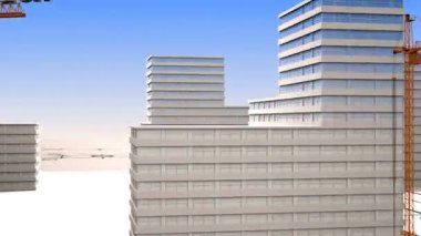 İnşaat, konut microdistrict bir bulut zaman atlamalı, inşaat sektöründe kavramı arka planda inşaatı unsurları