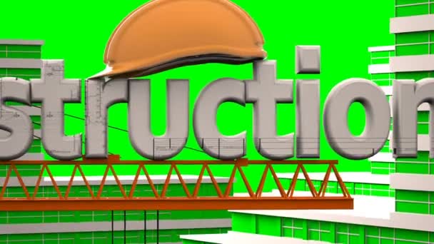 Prvky stavby, výstavba obytných microdistrict v pozadí cloud časová prodleva, koncept ve stavebnictví — Stock video
