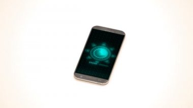 bir futbol topu, spor teknoloji geliştirme kavramı görüntü projelendirme smartphone