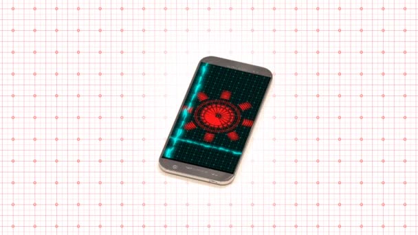 Проект смартфона голограма людського серця, концепція розвитку технологій в медицині — стокове відео