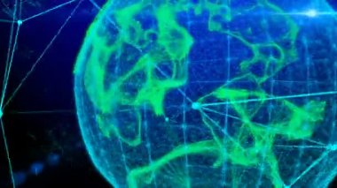 animasyon çizgi ve noktalar siber Dünya gezegeni şekillendirme