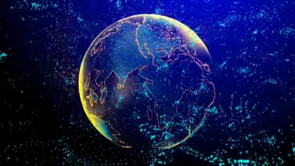 Le cerveau composé de lignes et de points lumineux formant la planète Terre 