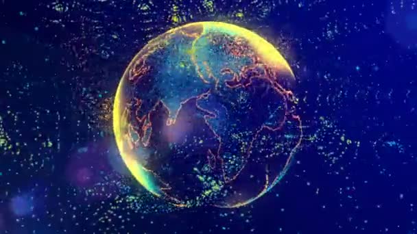 Le cerveau composé de lignes et de points lumineux formant la planète Terre 