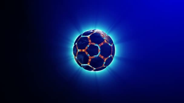 Pallone da calcio sotto forma di un pianeta nello spazio,, mappe e texture fornite dalla NASA, alfa — Video Stock