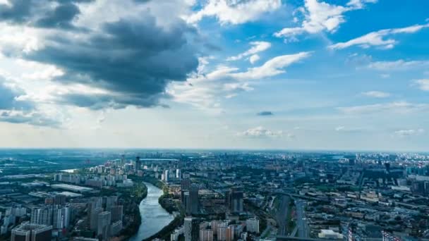 Vista aérea de la ciudad. 4k. El lapso de tiempo. Opinión de Moscú — Vídeos de Stock