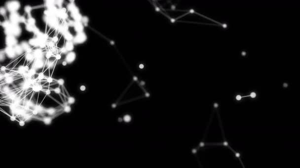 Fondo geométrico azul abstracto con líneas y puntos en movimiento. bucle cg animación pantano datos — Vídeo de stock
