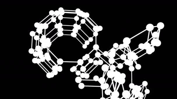 Astratto sfondo geometrico blu con linee e punti in movimento. loop cg animazione dati palude, canale alfa — Video Stock