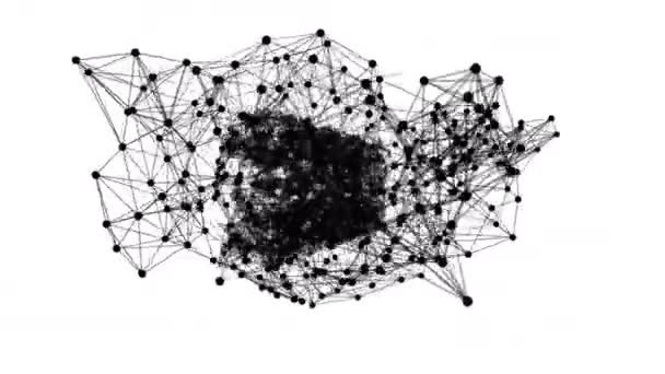 Plano de fundo abstrato da animação do plexo com texto 2020-2019, canal alfa — Vídeo de Stock