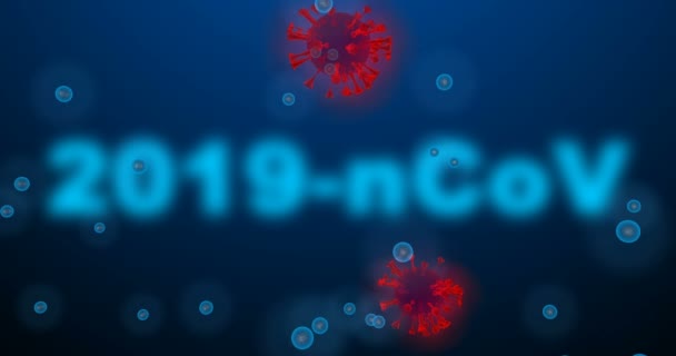 Coronavirus 2019-ncov pneumonie krevní lékařství Coronavirus koncept. 3D vykreslování — Stock video