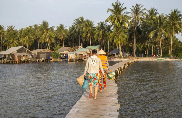 Fishing village of Ganh Dau beach — Stock Photo, Image