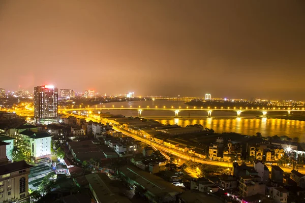 Hanoi Panorama Miasta Zmierzchu — Zdjęcie stockowe