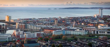 Swansea city panorama clipart