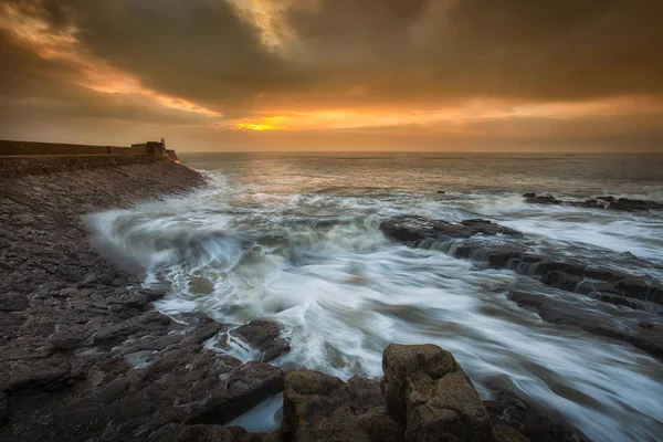 Porthcawl şafakta — Stok fotoğraf