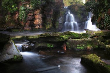 Penllergare Waterfalls in Swansea, South Wales clipart
