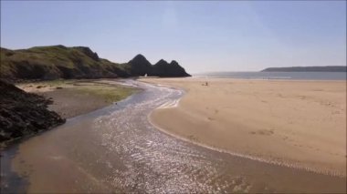 Üç kayalıklarla Bay Gower