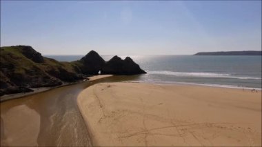 Üç kayalıklarla Bay Gower