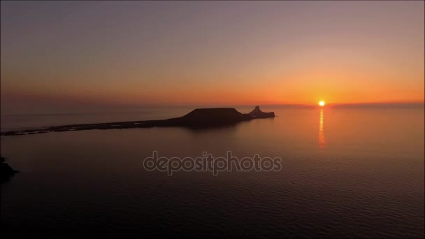 Worms Head Sunset — Stock Video