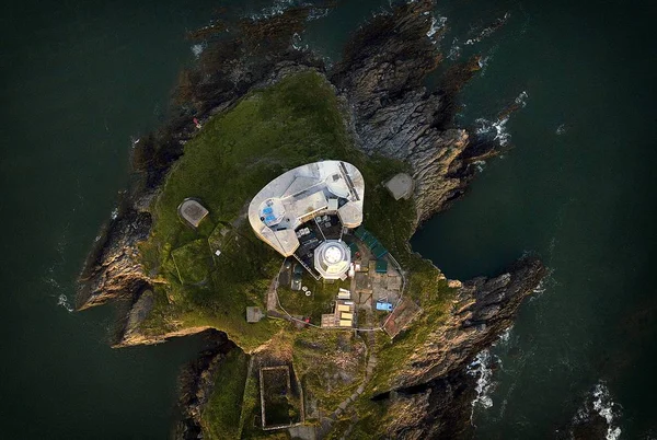 Mumbles lighthouse Swansea Bay — Stock Photo, Image