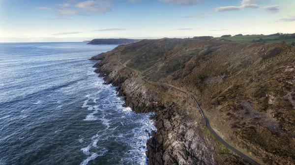 Editorial Swansea January 2018 Wales Coastal Path Long Distance Footpath — Stock Photo, Image