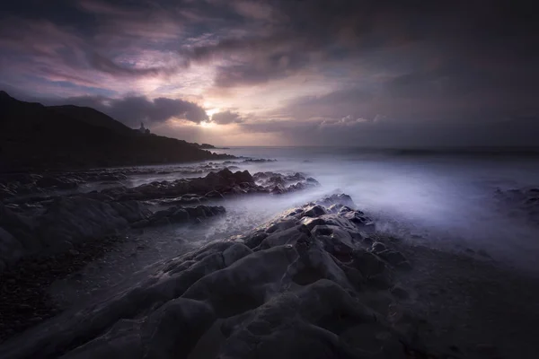 Mañana Bracelet Bay Con Una Larga Exposición Sobre Las Piscinas — Foto de Stock