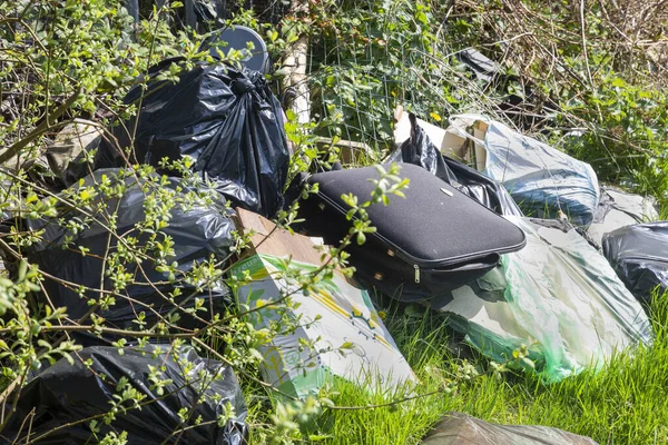 Fliegender Müll Einer Walisischen Landstraße Großbritannien — Stockfoto
