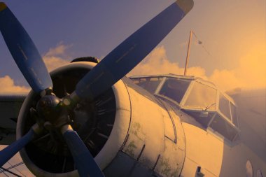 gün batımında rotorcraft