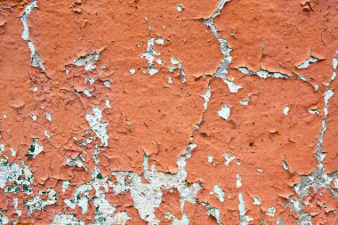 Soluk ve peeling boya ile duvar parçası. Arka plan.