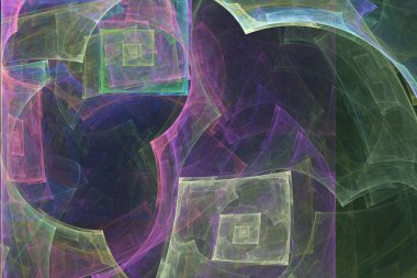 Soyut fraktal arka plan. Pastel renklerde soyut resim gibi bir mağara görüntüler izlendi. Dokulu görüntü gül, mavi, camgöbeği, kırmızı renklerde. Yaratıcı tasarım için.