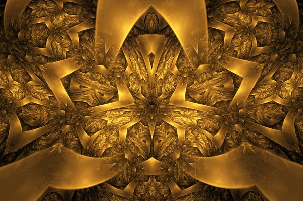 Абстрактний фрактальний фон. Високо деталізований фон в помаранчевих і золотих тонах з елементами спіралей, ліній і візерунків. Для вашого творчого дизайну — стокове фото