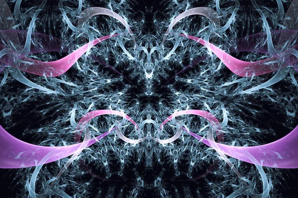 Fundo fractal abstrato. Fundo altamente detalhado com cores roxas e rosa com elementos de espirais, linhas e padrões. Para o seu design criativo — Fotografia de Stock