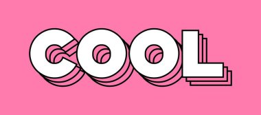 Pembe kalın tipografi baskı tasarımı üzerine modern havalı beyaz.