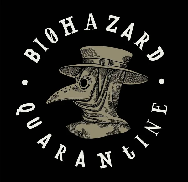 Biohazard Καραντίνα Μεσαιωνική Πανούκλα Γιατρός Shirt Εκτύπωσης — Διανυσματικό Αρχείο