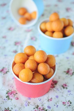 Renkli Tay tatlı, tatlı patates topları, kızarmış patates top 