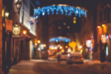 Güzel bulanık Old City gece zaman Montreal