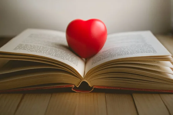 kopya alanı gevşeme ve rahat mo ile açık kitap üzerine kırmızı kalp