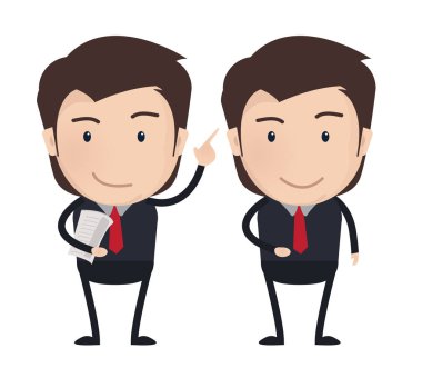 İşadamı pozlar, ofis çalışanı karakter. Vektör