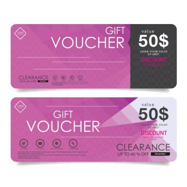Hediye çeki şablon, arka plan tasarımı kupon vektör çizim.