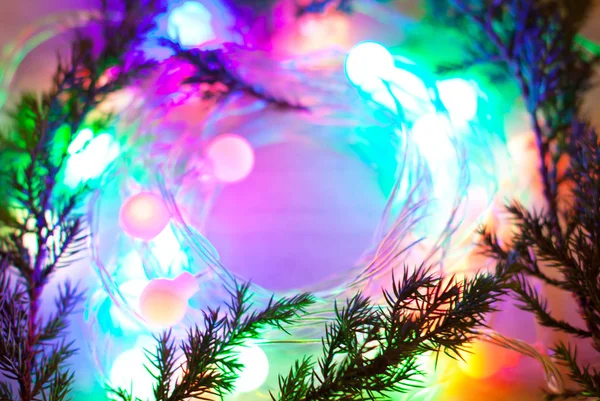 Out of focus lights garlands. — Stock Photo, Image