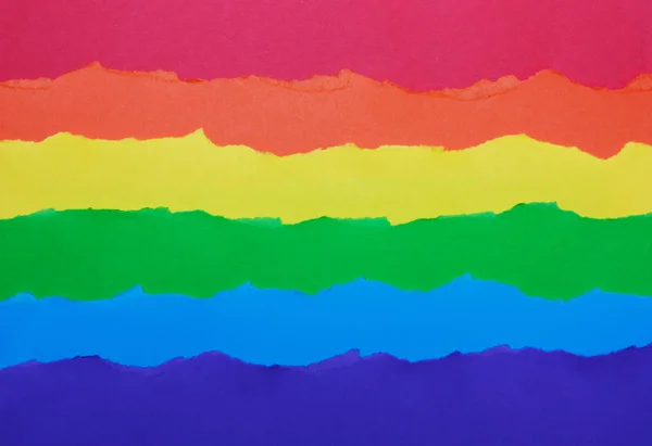 Rainbow flag made of paper, LGBT symbol — Stock Photo, Image