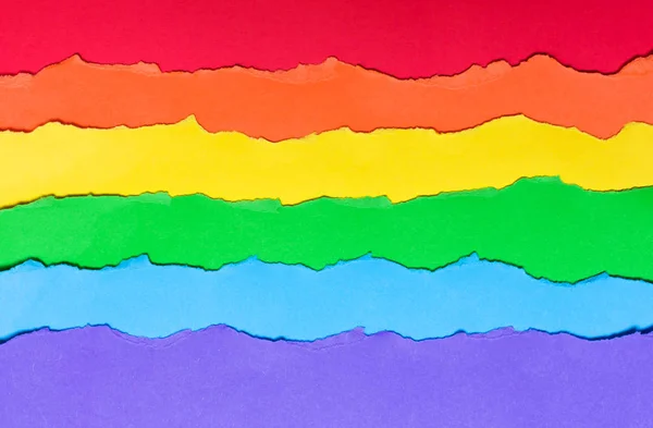 紙、Lgbt の記号で作られた虹色の旗 — ストック写真
