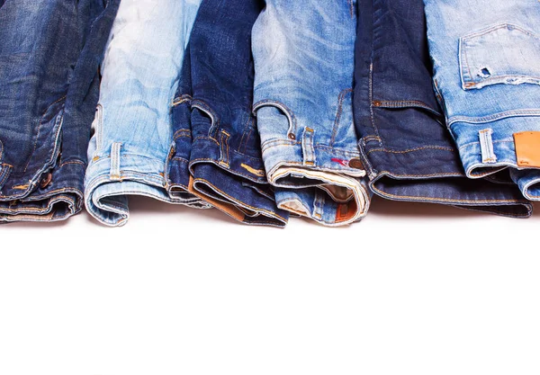 Jeans blu di fila — Foto Stock