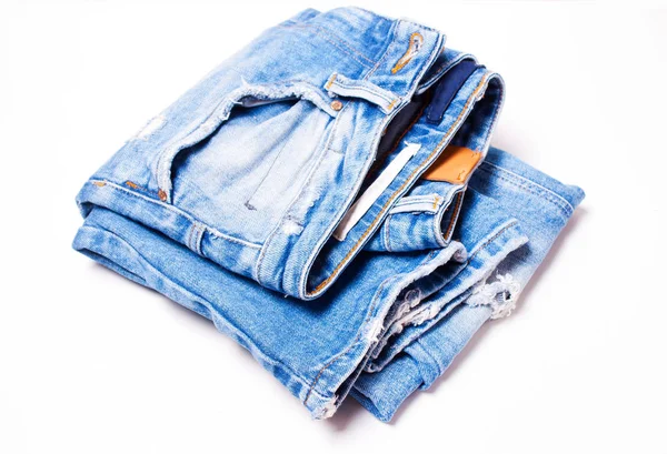 Calça jeans azul close-up — Fotografia de Stock