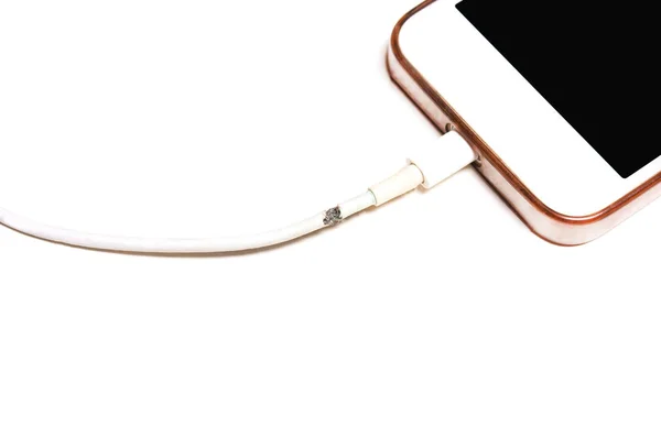 Bozuk, yırtık kablo usb, telefon, akıllı telefon için şarj 