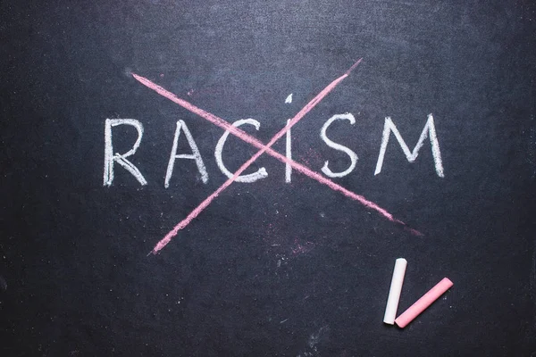 Slovo Zastavit Rasismus Napsaný Tabuli — Stock fotografie