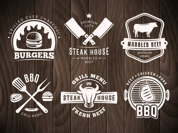 Odznaki BBQ, Burgery, grill. — Wektor stockowy