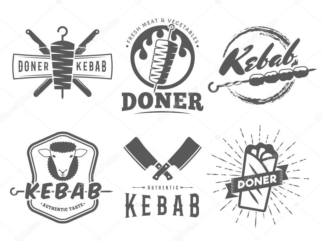 Doner kebab logos.