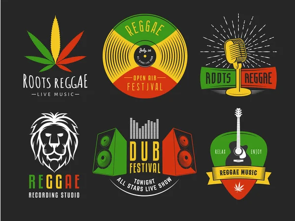 Logos de vectores reggae . — Archivo Imágenes Vectoriales