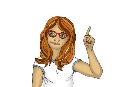 Dizin ile şaşırmış ve hevesli genç kadın Puan 