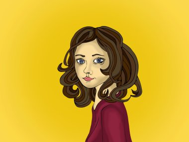 Güzel kız sen ve gülümsüyor görünüyor. Portre 