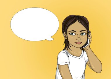 Küçük kız cep telefonu tutarken Evet